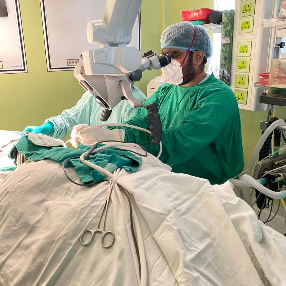 ENT surgery with microscope